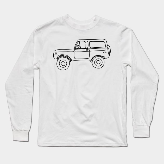 4 x 4 car Minimal Car Design Off Road Long Sleeve T-Shirt by Tropical Blood